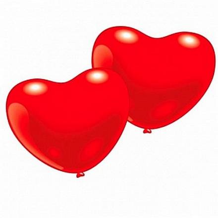 Набор из 10 фигурных шариков – Сердечко, красное малое 
